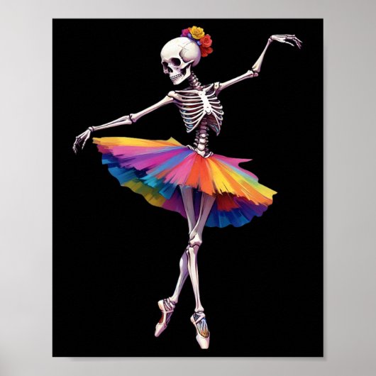 Frauentanz Skeleton Rainbow Ballerina Poster (Vorne)