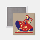 Frauentänzerin mit Red Dress DANCE GIFT MAGNET (Vorderseite/Rückseite)