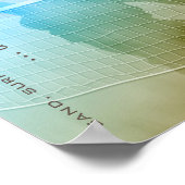 Frauenvolleyball am Strand und Surfhimmel Poster (Ecke)