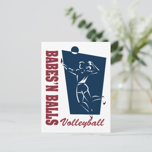 Frauenvolleyball Postkarte (Stehend Vorderseite)