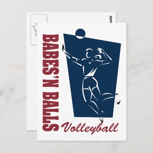 Frauenvolleyball Postkarte (Vorne/Hinten)