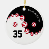 Frauenvolleyball Yin Yang personalisiert Keramikornament (Vorne)