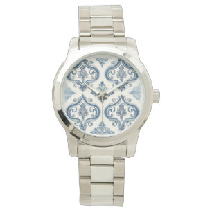 Frauenwache, Mosaik Blau Silber, Luxusuhr Armbanduhr