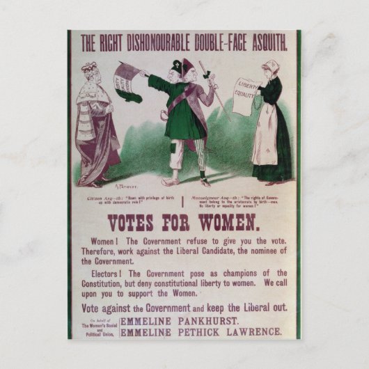 Frauenwahlposter Postkarte (Vorderseite)