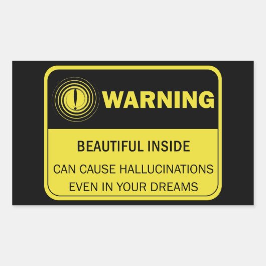 Frauenwarnzeichen Rechteckiger Aufkleber (Vorderseite)