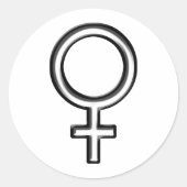 Frauenzeichen Runder Aufkleber (Vorderseite)