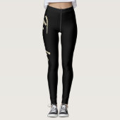 Frauke white gold Handwriting Hose Leggings (Vorderseite)