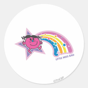 Fräulein Böse & Regenbogen Runder Aufkleber