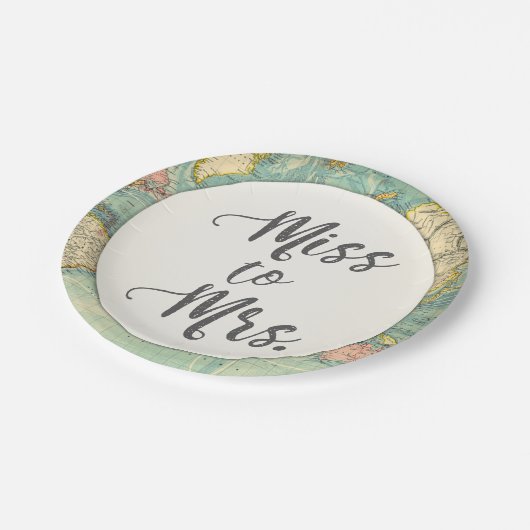 Fräulein Brautparty-Papier-Teller zum Frau-Travel Pappteller (Schrägansicht)