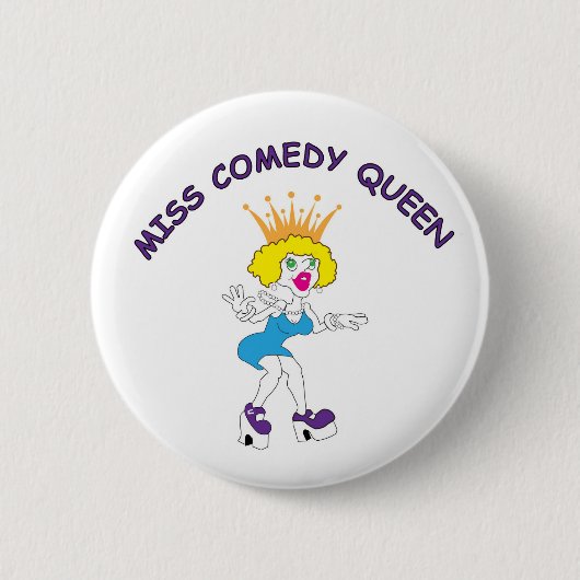 Fräulein Comedy Queen Round Button (Vorderseite)