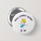 Fräulein Comedy Queen Round Button (Vorne & Hinten)