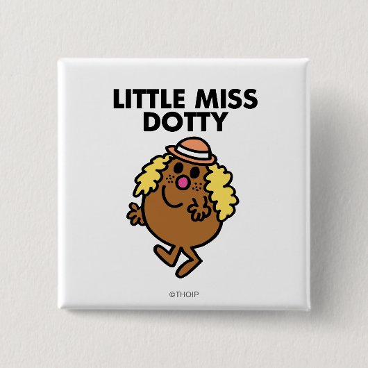 Fräulein Dotty winkt Button (Vorderseite)