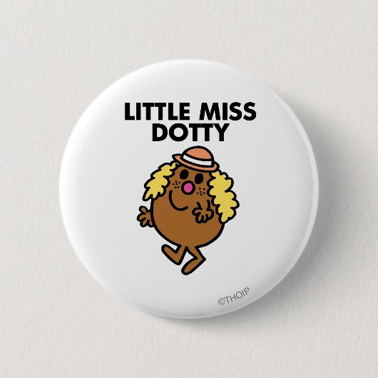 Fräulein Dotty winkt Button (Vorderseite)