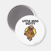 Fräulein Dotty winkt Magnet (Vorderseite/Rückseite)