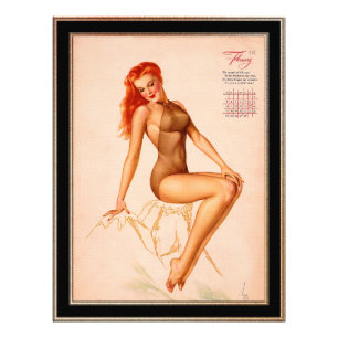 Fräulein Februar Varga Girl 1946 Pin-up-Kalender Fotodruck