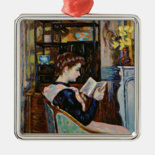 Fräulein. Guillaumin Lesung, 1907 Ornament Aus Metall