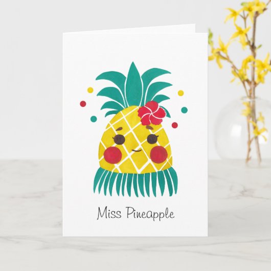 Fräulein Hawaiian Pineapple Karte (Gelbe Blume)