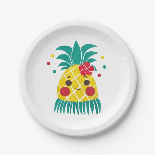 Fräulein Hawaiian Pineapple Pappteller (Vorderseite)