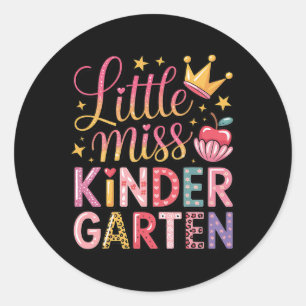 Fräulein Kindergarten-Mädchen Kinder zurück zur Sc Runder Aufkleber