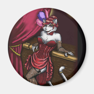 Fräulein Kitty Round Magnet