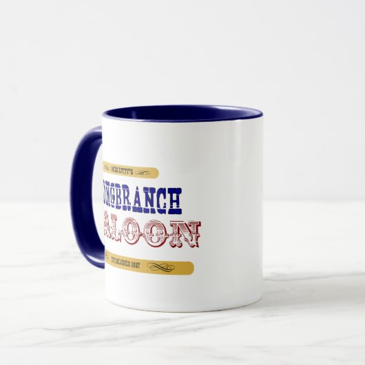 Fräulein Kittys Long Branch Saloon Tasse (Vorderseite Links)