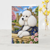 Fräulein Lady Violet Poodle  Karte (Gelbe Blume)