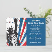 Fräulein Liberty Patriotic Invitation Einladung (Stehend Vorderseite)