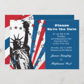 Fräulein Liberty Patriotic Invitation Einladung (Vorne/Hinten)