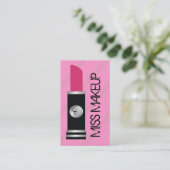 Fräulein Makeup Pink - rosa Stängel Visitenkarte (Stehend Vorderseite)