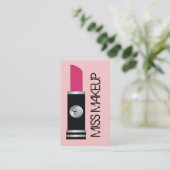 Fräulein Makeup Pink Visitenkarte (Stehend Vorderseite)
