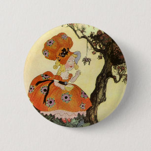 Fräulein Muffet & Spinne, Vintage Mother Goose Button