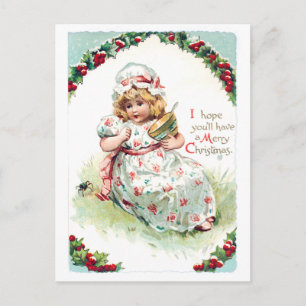 Fräulein Muffet Vintage-Weihnachtskarte Feiertagspostkarte