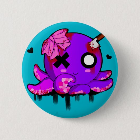 Fräulein Octopus Button (Vorderseite)