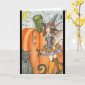 Fräulein Oktober - Halloween-KARTE Karte (Gelbe Blume)