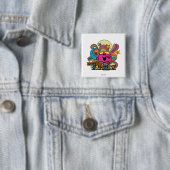 Fräulein Plaudertasche & Bunte Schwünge Button (Beispiel)
