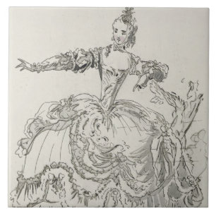 Fräulein Puvigne als die lebende Statue, in Fliese