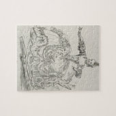 Fräulein Puvigne als die lebende Statue, in Puzzle (Horizontal)