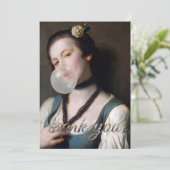 Fräulein Sassy bläst Bubble Gum Dankeskarte (Stehend Vorderseite)
