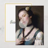 Fräulein Sassy bläst Bubble Gum Dankeskarte (Vorne/Hinten)