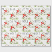 Fräulein Sie personalisierte Bärnherz Geschenkpapier (Flach)