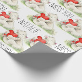 Fräulein Sie personalisierte Bärnherz Geschenkpapier (Ecke)