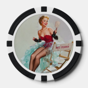 Fräulein Sylvania Pin-Up Mädchen Pokerchips