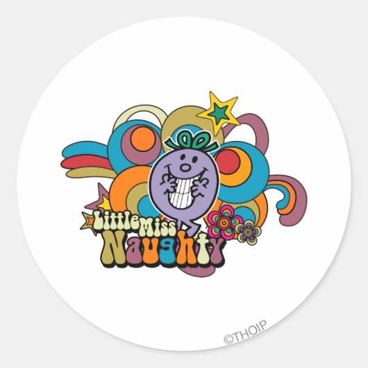Fräulein Ungezogen Regenbogen Runder Aufkleber (Vorderseite)