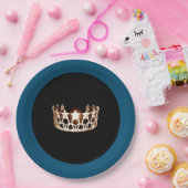 Fräulein USA reden aquamarine u. Goldkrone 9" Pappteller (Party)