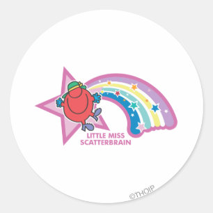 Fräulein Verpeilt Regenbogen & Sterne Runder Aufkleber