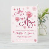 Fräulein zu Frau Brautpartyeinladung Rosa-Rosen Einladung (Stehend Vorderseite)