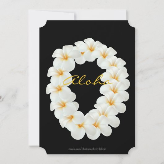 Fräuleinusa silberner Crwn Plumeria spricht Ball Einladung (Rückseite)