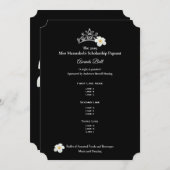 Fräuleinusa silberner Crwn Plumeria spricht Ball Einladung (Vorne/Hinten)