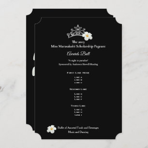 Fräuleinusa silberner Crwn Plumeria spricht Ball Einladung