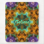 Fraxtal Art Star: Orange Aqua Lila Mousepad (Vorne)